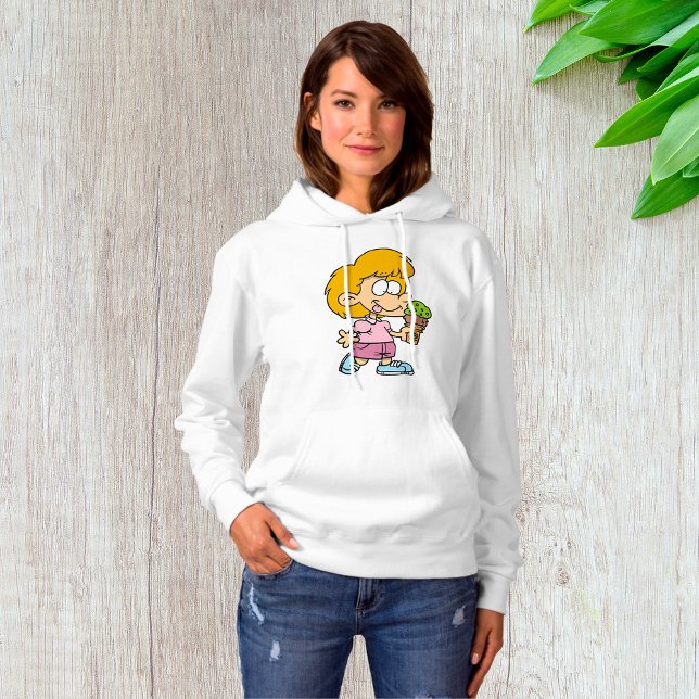 Cute Cartoon Kid Eating Ice Cream Cone Hoodie (Creator Uploaded)