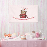 Cute Cartoon Kitten in a Box with Hearts Birthday