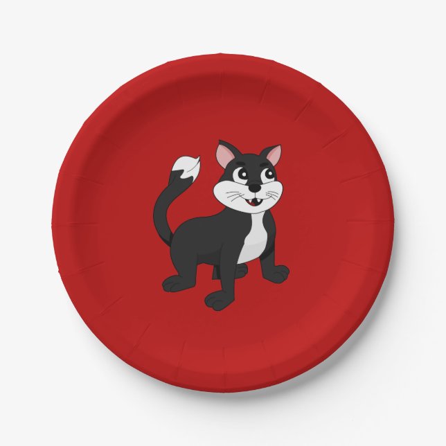 Cute cartoon kitten paper plate (Front)