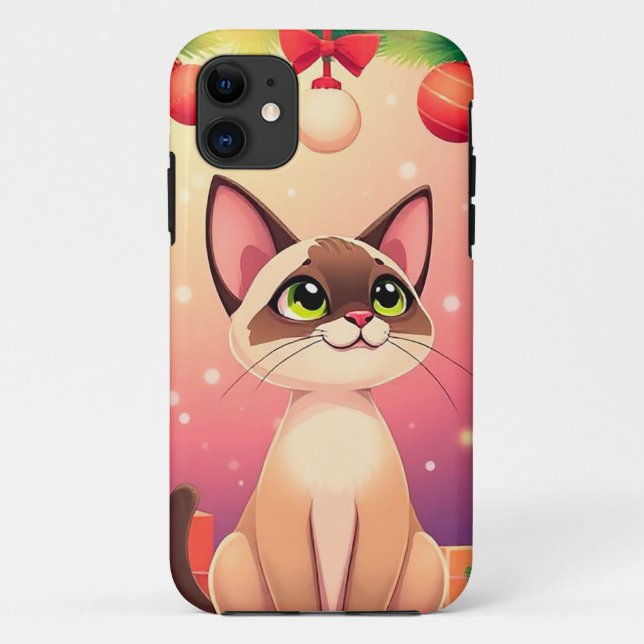 Cute Cartoon Kitty Art 💖 Playful Feline 🐾 Sweet  Case-Mate iPhone Case (Back)