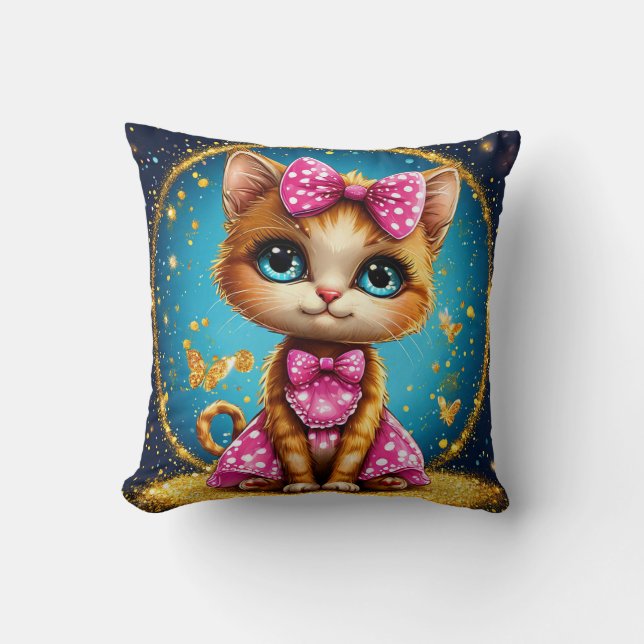 Cute cartoon kitty cushion (Front)