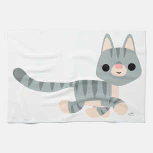 Cute Cartoon Kitty Tea Towel