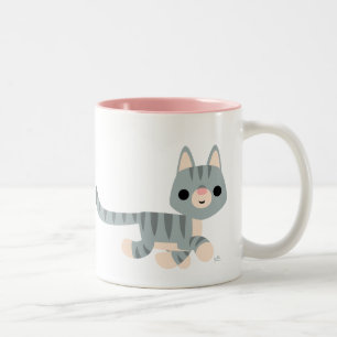 Cute Cartoon Kitty Two-Tone Coffee Mug