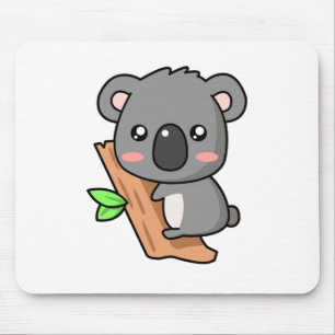 Cute Cartoon Koala Bear on Eucalyptus Tree Mouse Mat