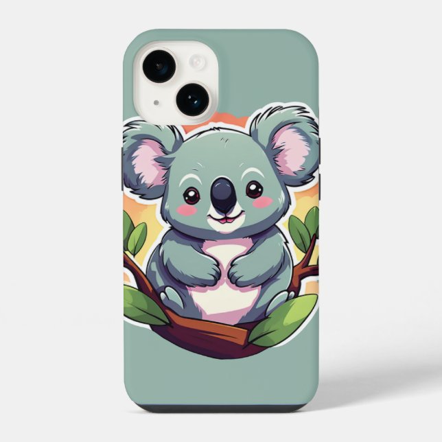 Cute Cartoon Koala iPhone Case (Back)