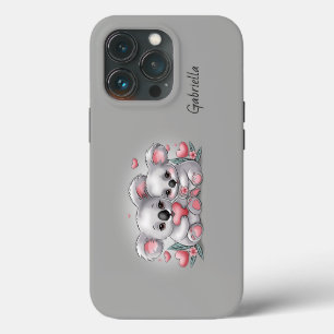 Cute Cartoon Koala Lovers Heart Valentine’s Day iPhone 13 Pro Case