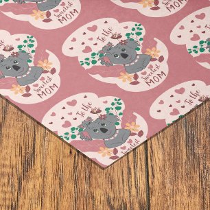 Cute cartoon koala mum and baby pink tissue paper 