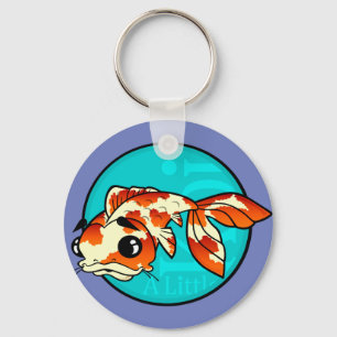 CUTE CARTOON KOI FISH ROUND KEY CHAIN