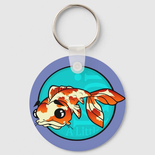 CUTE CARTOON KOI FISH ROUND KEY CHAIN (Front)