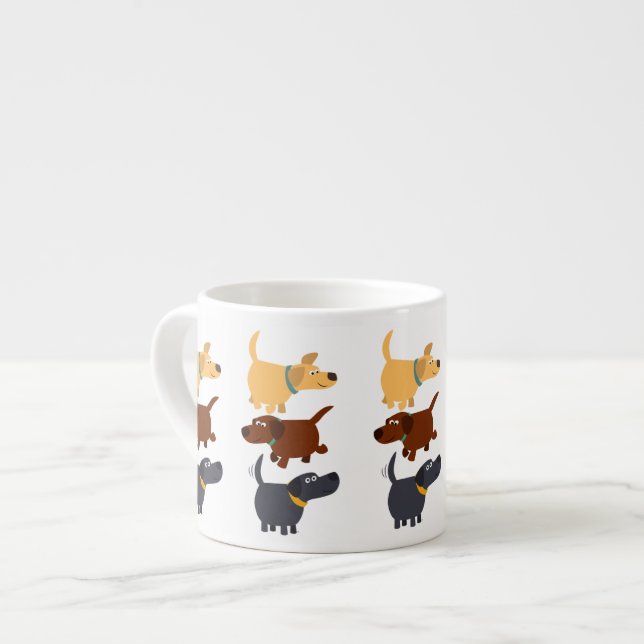 Cute Cartoon Labradors in 3 Flavours Espresso Mug (Front Left)