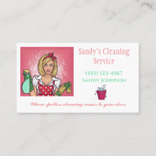 Cartoon Cleaning Lady Business Cards | Zazzle UK