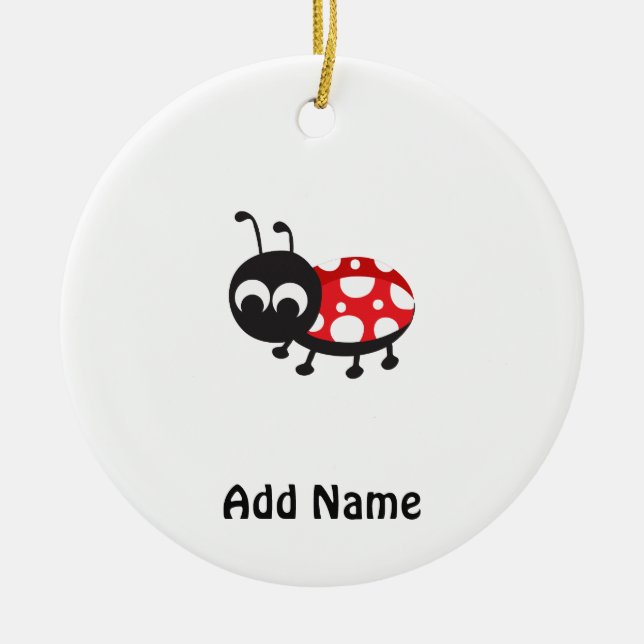 Cute Cartoon Ladybug Ceramic Tree Decoration (Front)