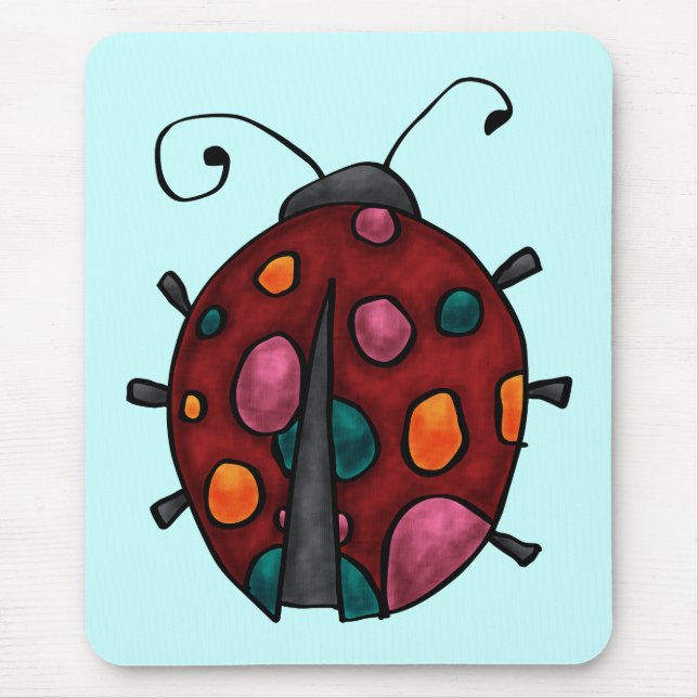 Cute Cartoon Ladybug Mouse Mat (Front)
