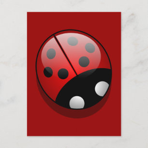 Cute Cartoon Ladybug Postcard