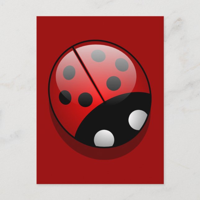 Cute Cartoon Ladybug Postcard (Front)