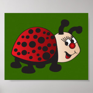 Cute Cartoon Ladybug Poster