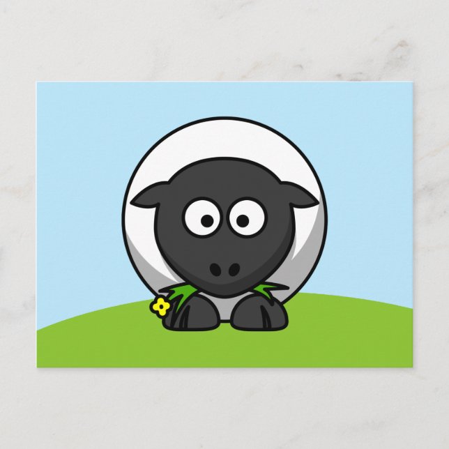 Cute Cartoon Lamb Postcard (Front)