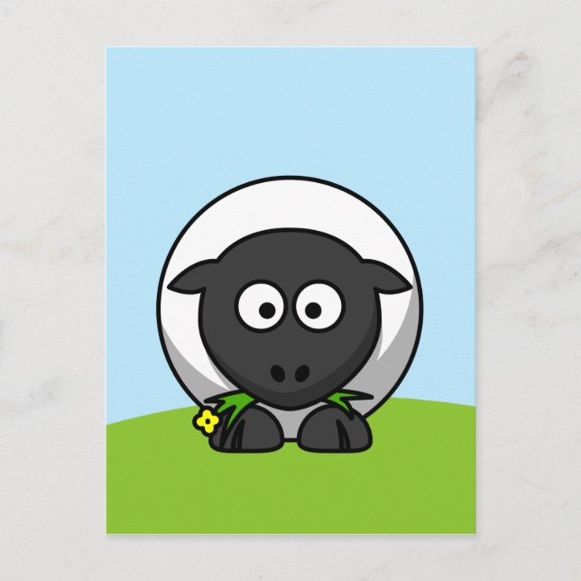Cute Cartoon Lamb Postcard (Front)