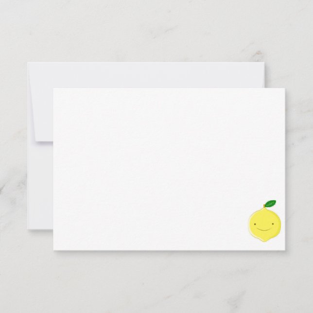 Cute Cartoon Lemon Blank Card (Front)