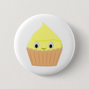 Cute Cartoon Lemon Cupcake 6 Cm Round Badge