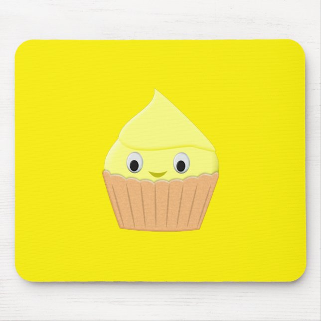 Cute Cartoon Lemon Cupcake Mouse Mat (Front)