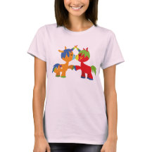 Cute Cartoon LGBTQIA Unicorns Women's T-Shirt