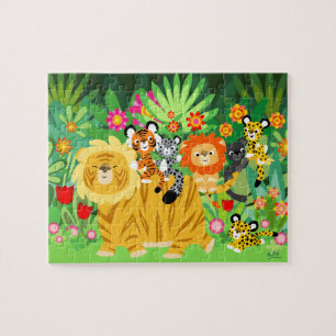 Cute Cartoon Liger and Friends Puzzle