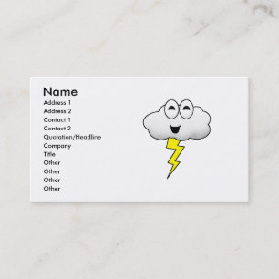Cute Cartoon Lightning Cloud Business Card