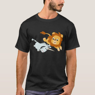 Cute Cartoon Lion and Unicorn T-shirt