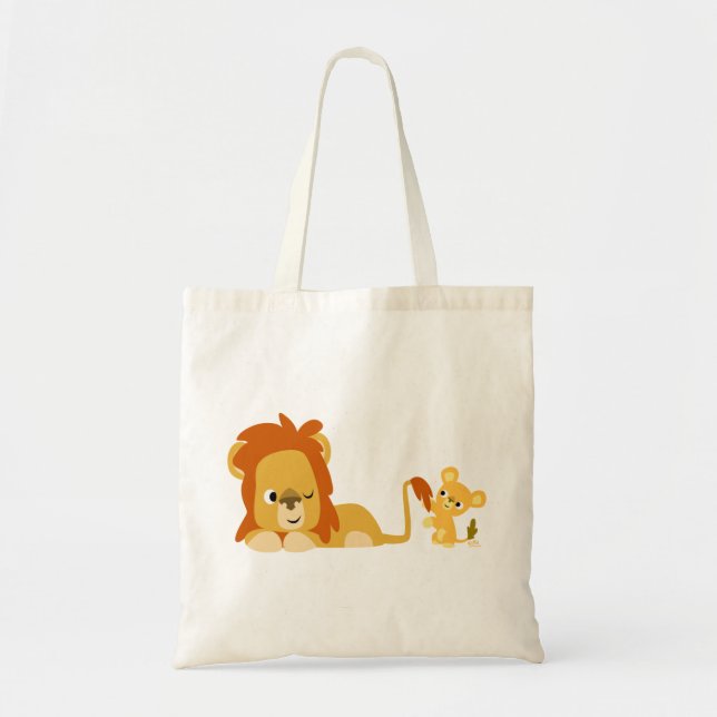 Cute Cartoon Lion Dad and Cub Bag (Front)