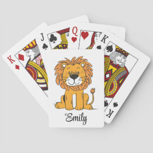 Cute cartoon lion decoration playing cards