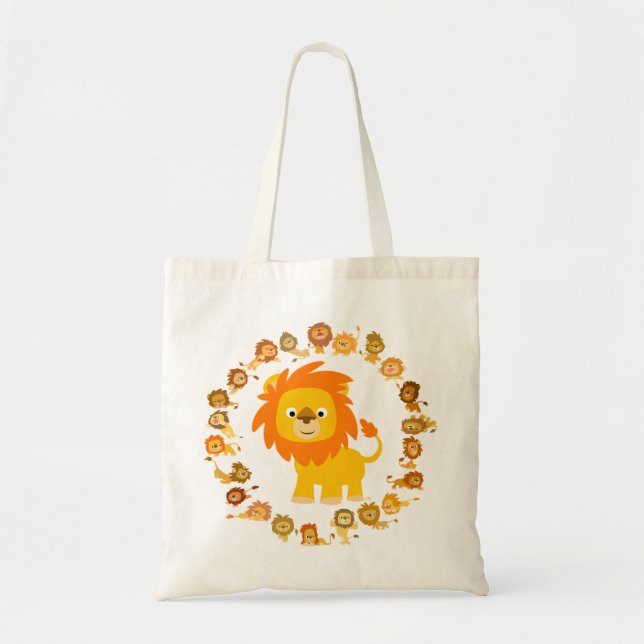 Cute Cartoon Lion Mandala Bag (Front)
