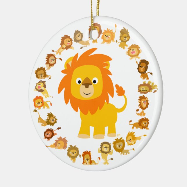 Cute Cartoon Lion Mandala Ornament (Left)