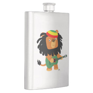 Cute Cartoon Lion of Zion Classic Flask