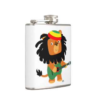Cute Cartoon Lion of Zion Hip Flask