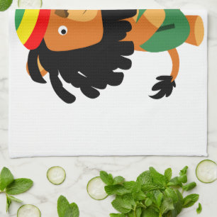 Cute Cartoon Lion of Zion Kitchen Towel