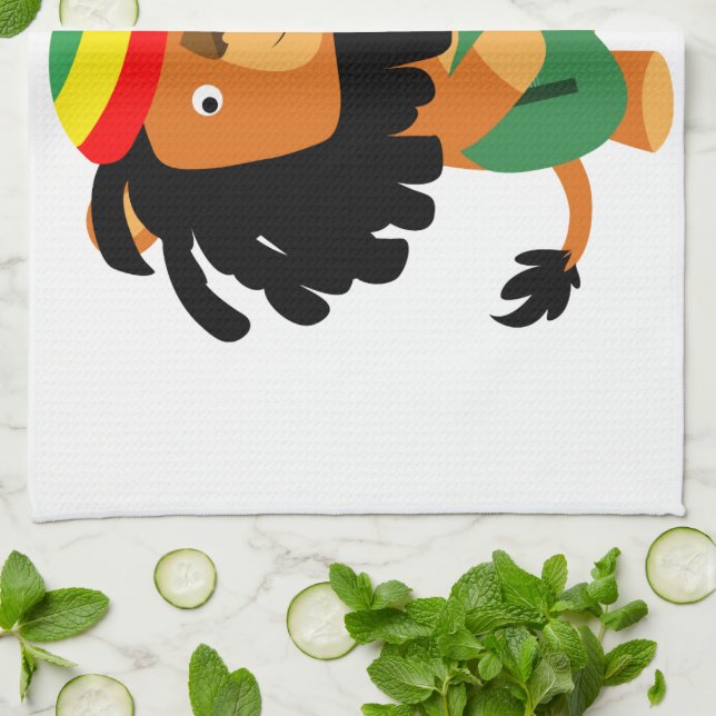 Cute Cartoon Lion of Zion Kitchen Towel (Folded)