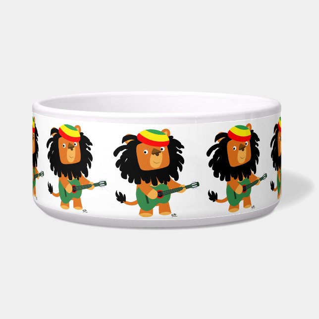 Cute Cartoon Lion of Zion Pet Bowl (Front)