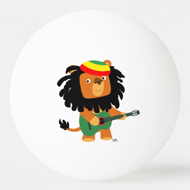Cute Cartoon Lion of Zion Ping Pong Ball (Front)