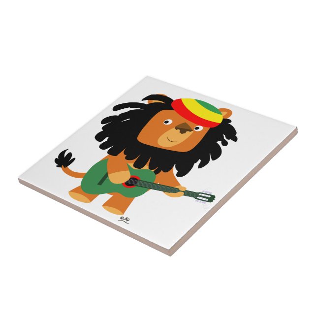 Cute Cartoon Lion of Zion Tile (Side)