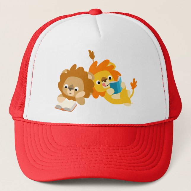 Cute Cartoon Lion Readers Hat (Front)