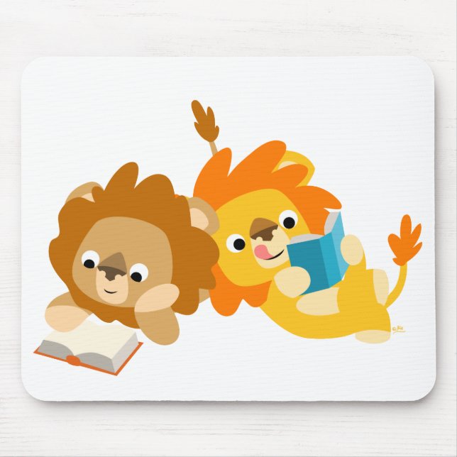 Cute Cartoon Lion Readers mousepad (Front)