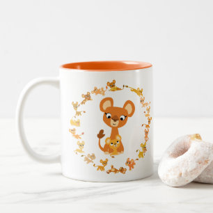 Cute Cartoon Lionesses Mandala Mug