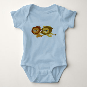 Cute Cartoon Lions in a Hurry Baby Clothing Bodysuit