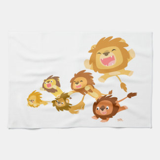 Cute Cartoon Lions' Parade Kitchen Towel