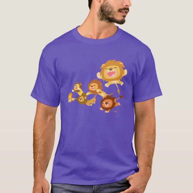 Cute Cartoon Lions' Parade T-shirt (Front)
