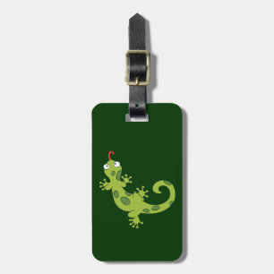 cute cartoon lizard luggage tag