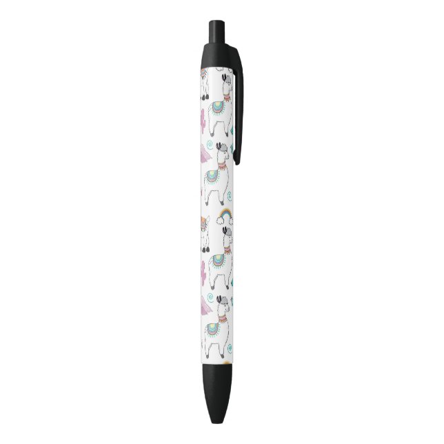 Cute Cartoon Llama Pattern Black Ink Pen (Bottom (Vertical))