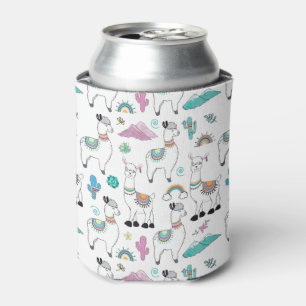 Cute Cartoon Llama Pattern Can Cooler
