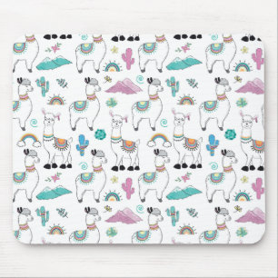 Cute Cartoon Llama Pattern Mouse Mat